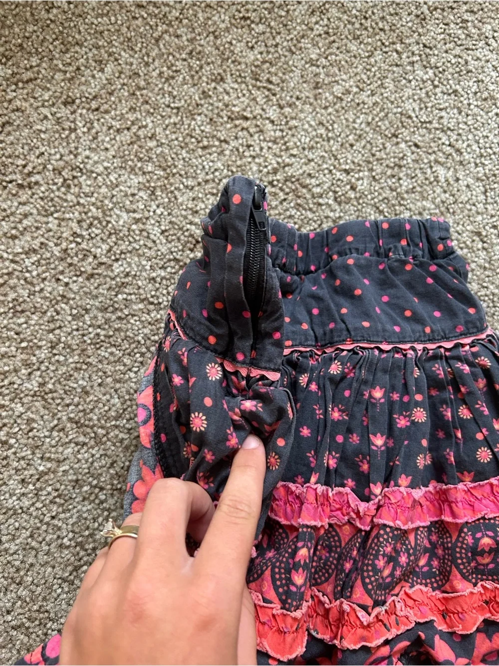 Y2K Girls Tiered Floral Skirt